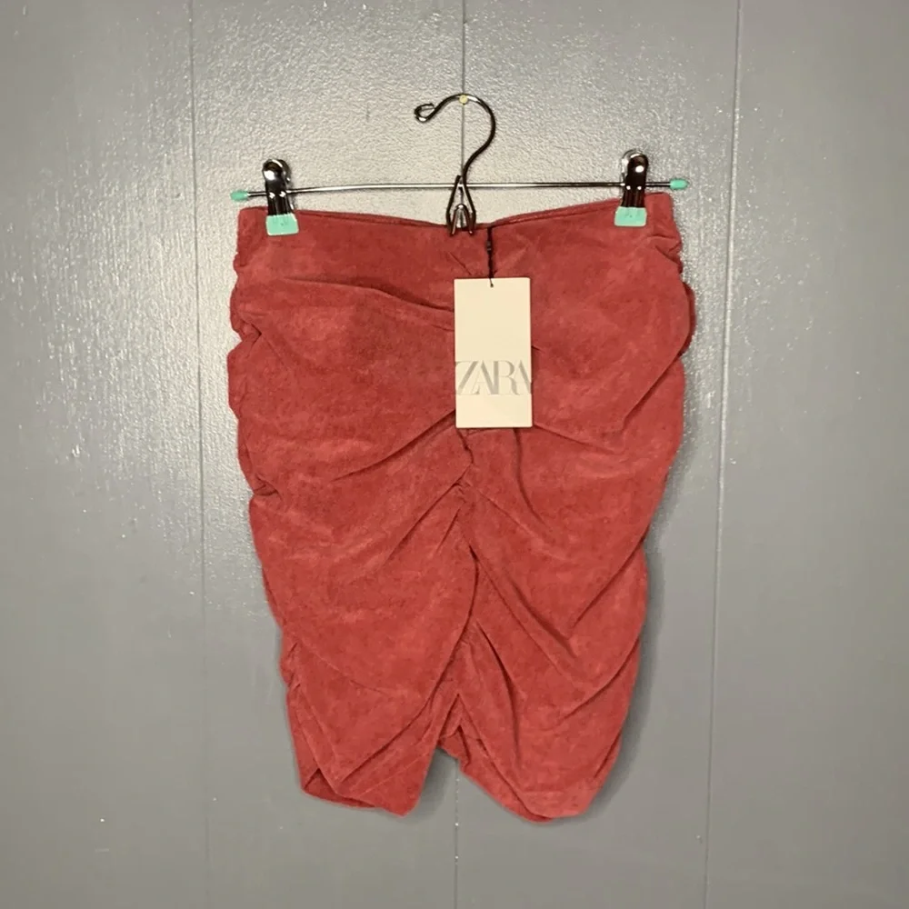 NWT‎ Zara Ruched Corduroy Mini Skirt  Size Small